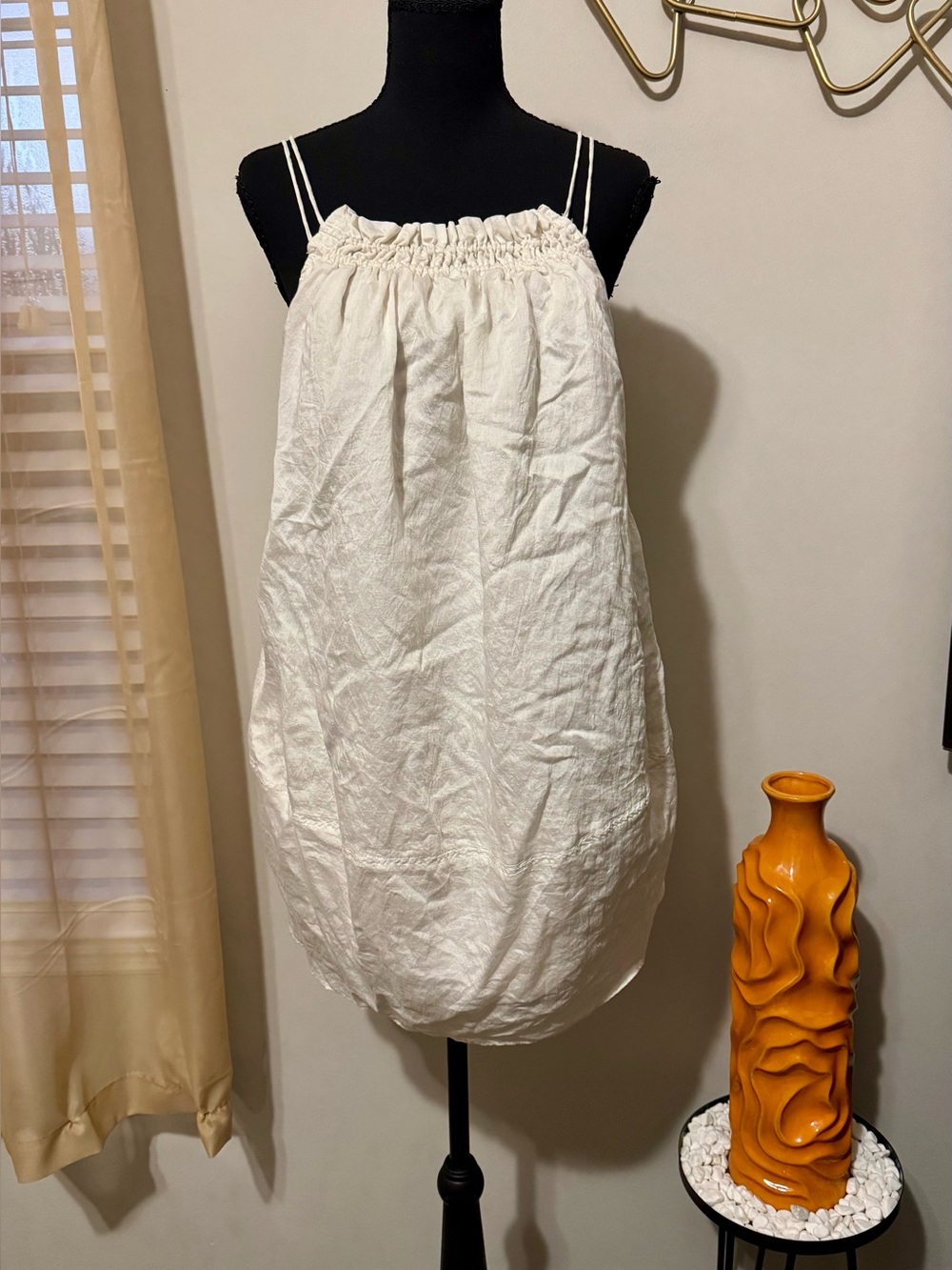 H&M White Balloon Mini Dress